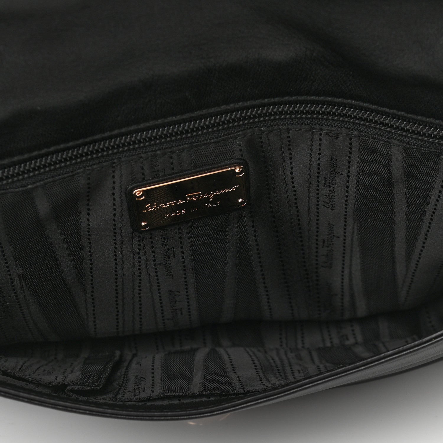 Salvatore Ferragamo Calfskin Patent Flap Shoulder Bag Black 5 of 11