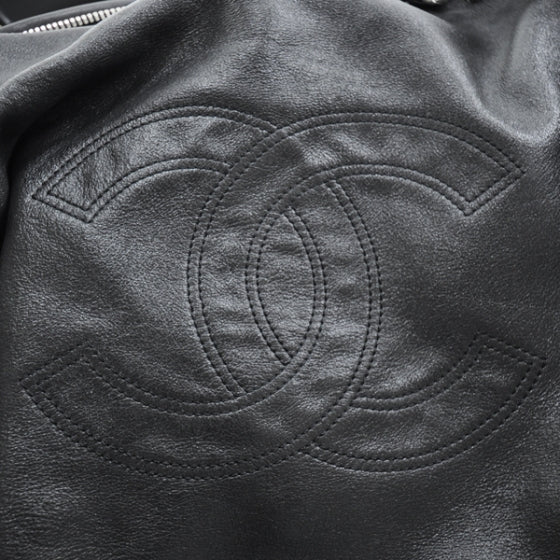 Lambskin Large Edgy Hobo Black