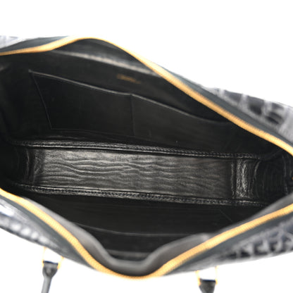 Hermes Shiny Porosus Crocodile Plume Elan 28 Black 5 of 9