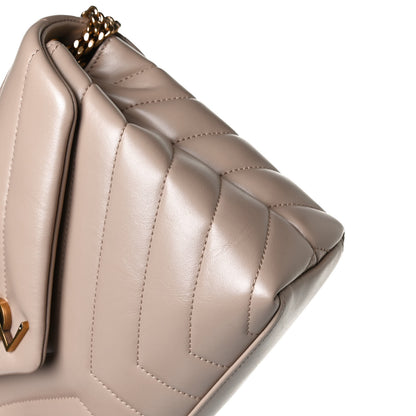 Saint Laurent Calfskin Y Quilted Monogram Small Loulou Chain Satchel Dark Beige 14 of 16