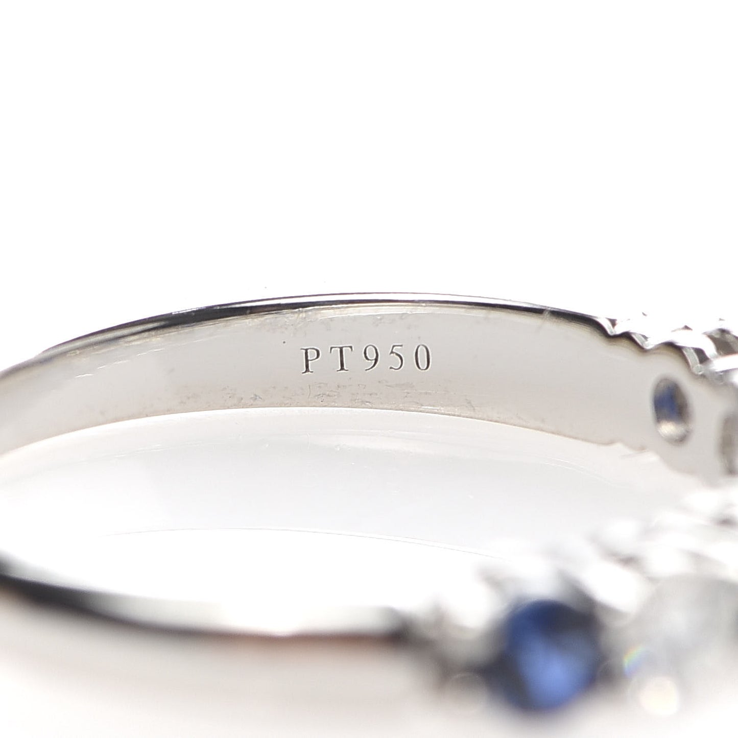 Platinum Diamond Blue Sapphire Embrace Ring 50 5