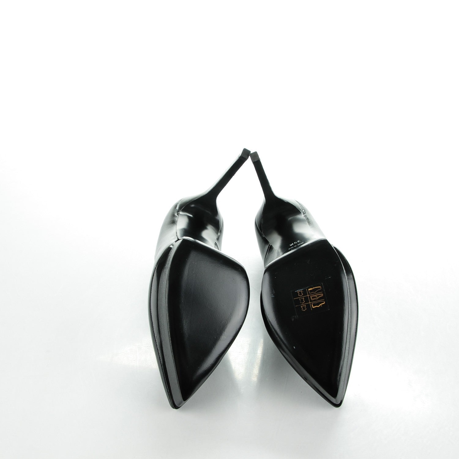 Saint Laurent Pebbled Patent Calfskin Janis 105 Pumps 39.5 Nero Black 5 of 7