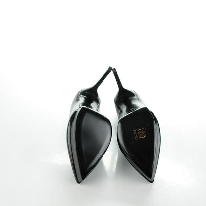 Saint Laurent Pebbled Patent Calfskin Janis 105 Pumps 39.5 Nero Black 5 of 7