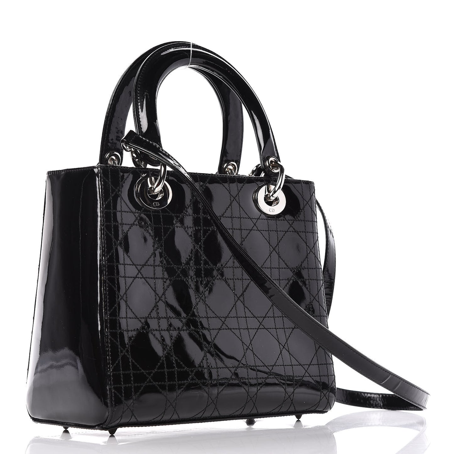 Patent Cannage Medium Lady Dior Black