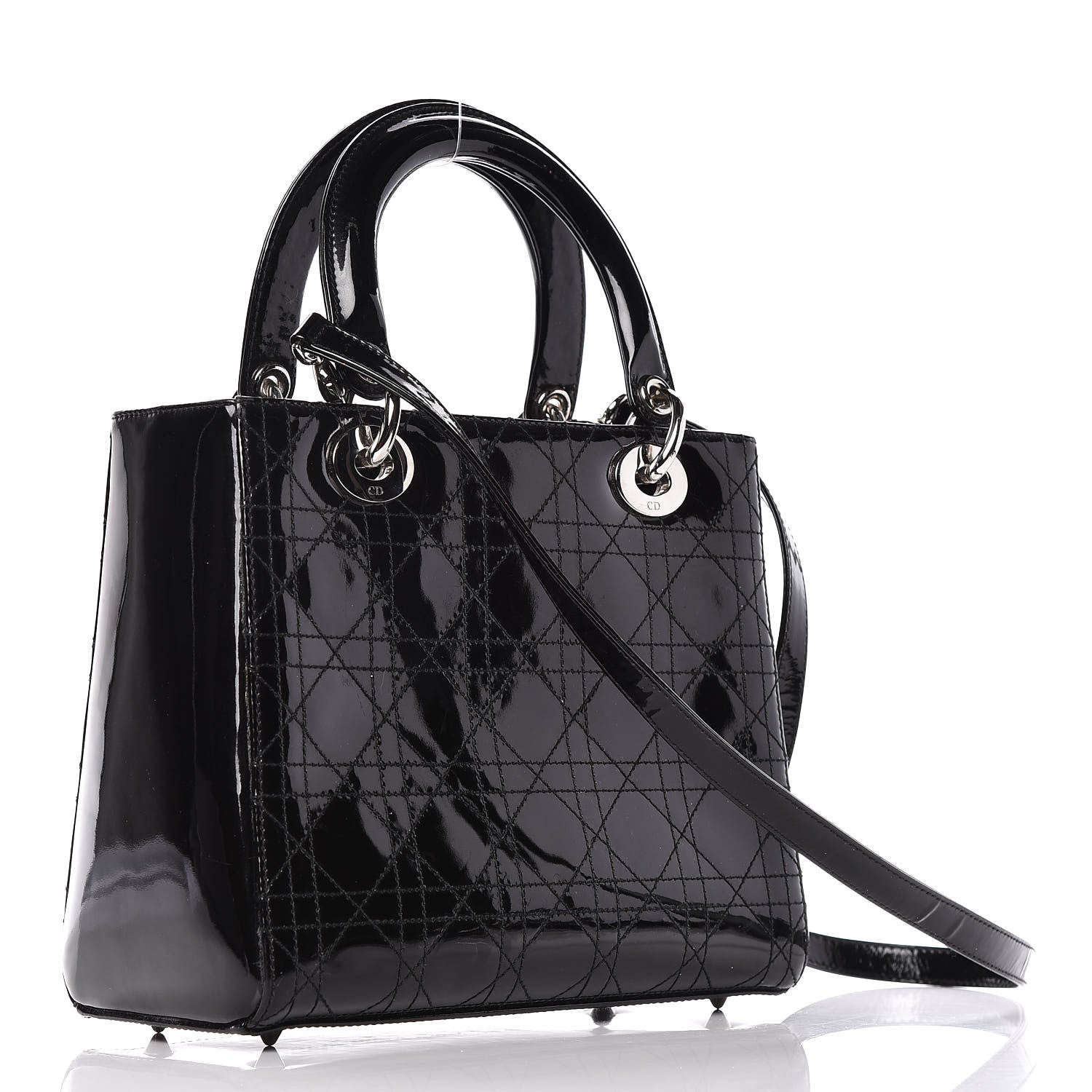 Christian Dior Patent Cannage Medium Lady Dior Black 3 of 20