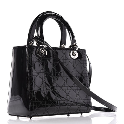 Christian Dior Patent Cannage Medium Lady Dior Black 3 of 20