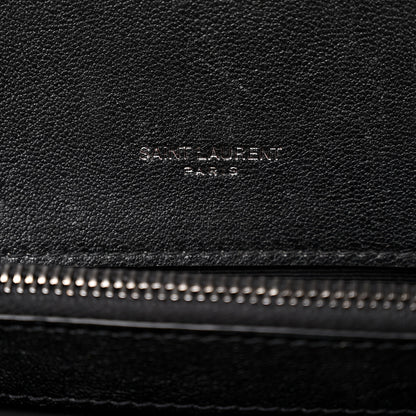 Saint Laurent Sheepskin Matelasse Chevron Monogram Large College Satchel Black 6 of 9