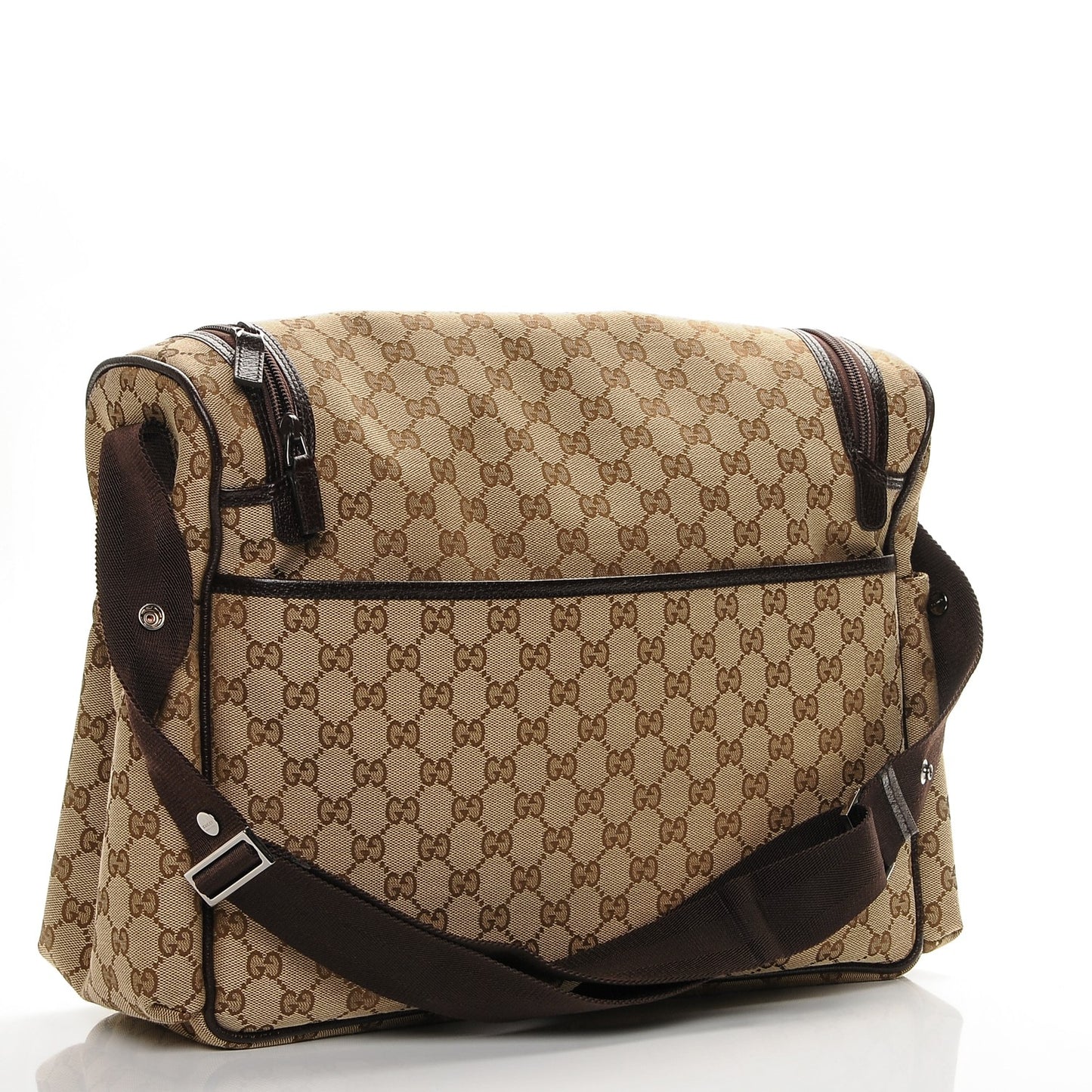 Monogram Natural Pigskin Large Diaper Bag Beige Ebony Cocoa Dark Chocolate