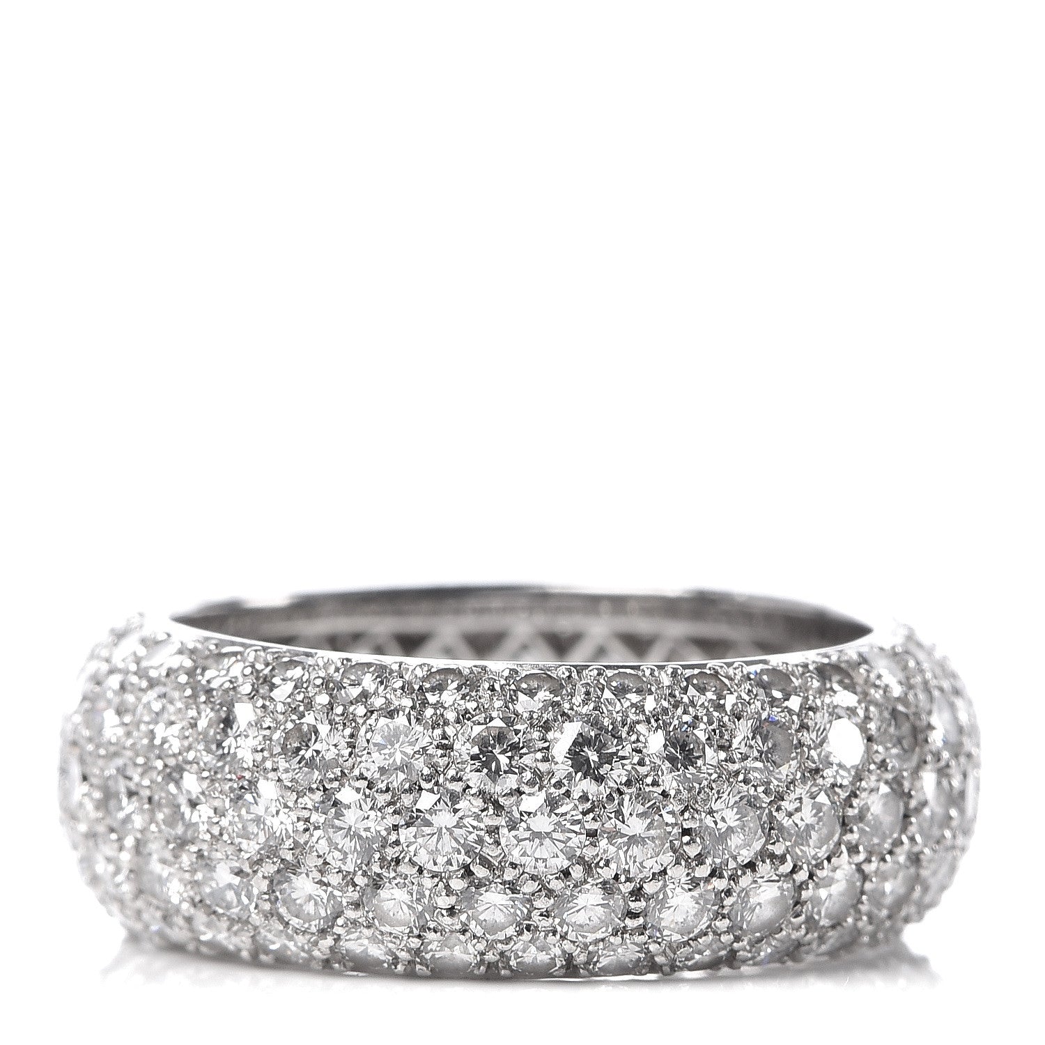 Tiffany Platinum Diamond Five Row Etoile Band Ring 54 7 3 of 5