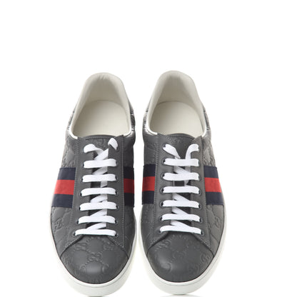 Gucci Guccissima Signature Web Mens Ace Sneakers 11 Melange Platinum 5 of 11