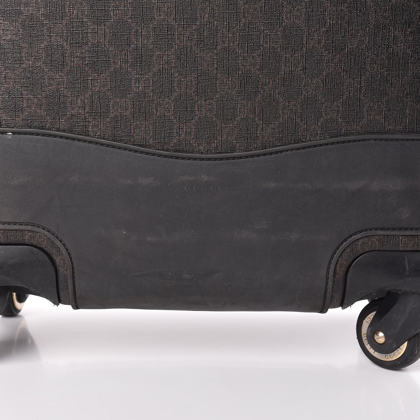 GG Supreme Monogram Four Wheel Carry On Suitcase Dark Brown