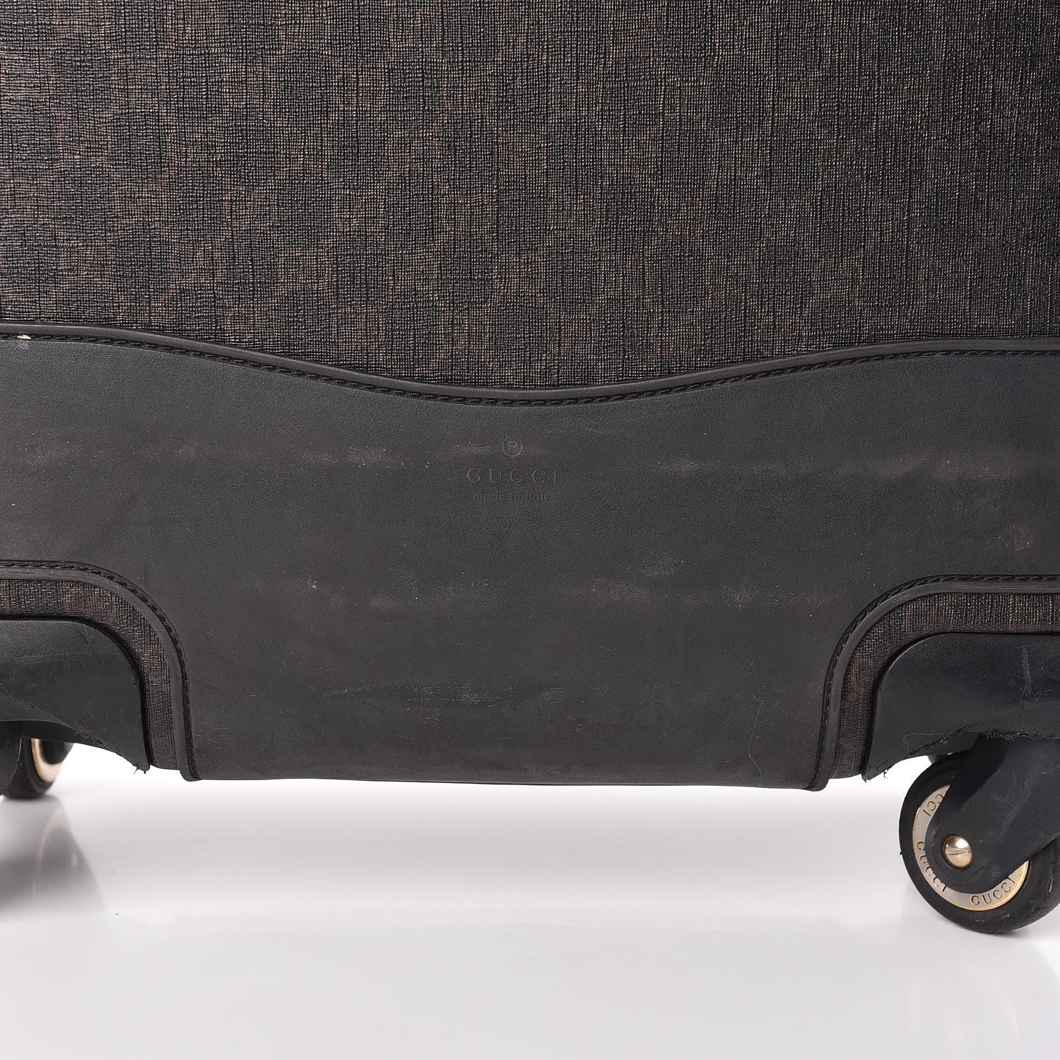 Gucci GG Supreme Monogram Four Wheel Carry On Suitcase Dark Brown 26 of 46