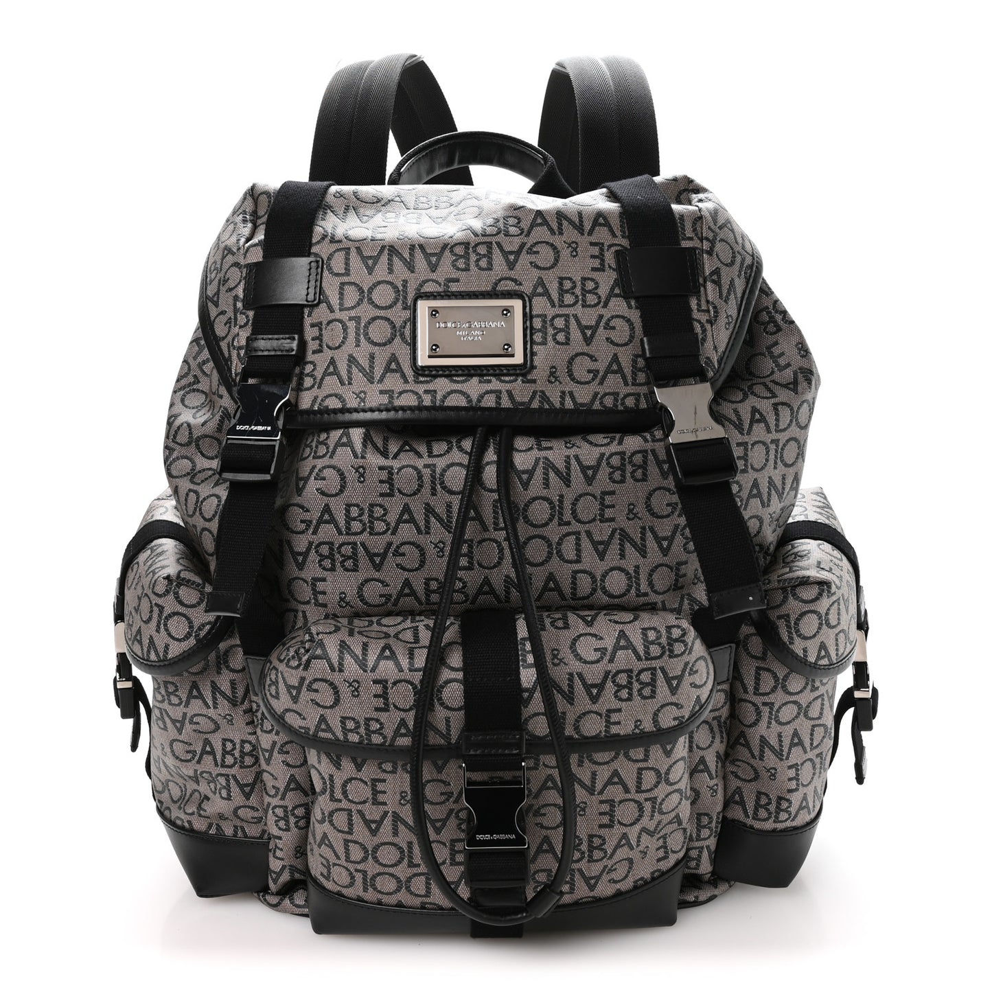 Coated Jacquard Logo Backpack Black