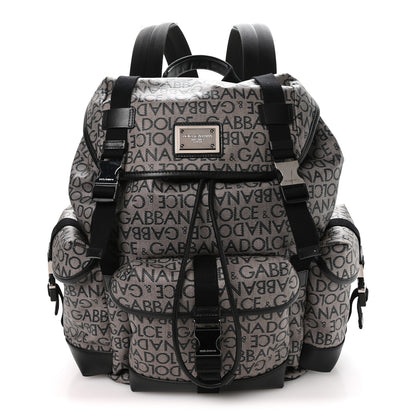 Dolce & Gabbana Coated Jacquard Logo Backpack Black 1 of 9