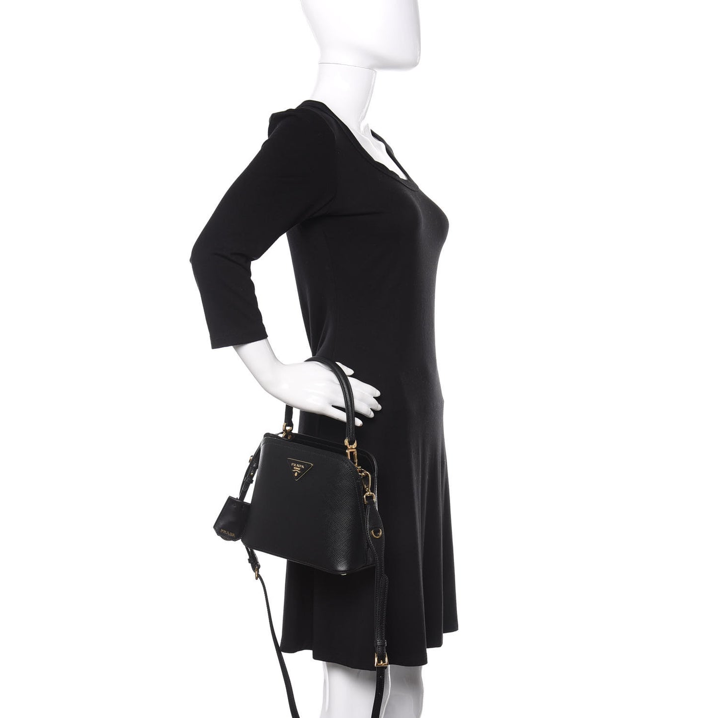 Saffiano Cuir Micro Matinee Tote Black