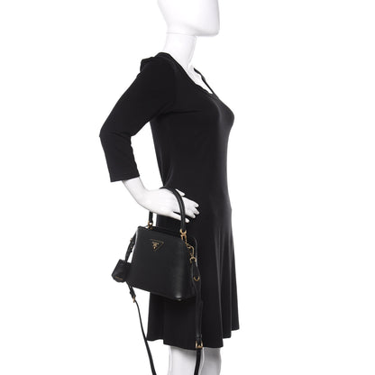 Prada Saffiano Cuir Micro Matinee Tote Black 3 of 10