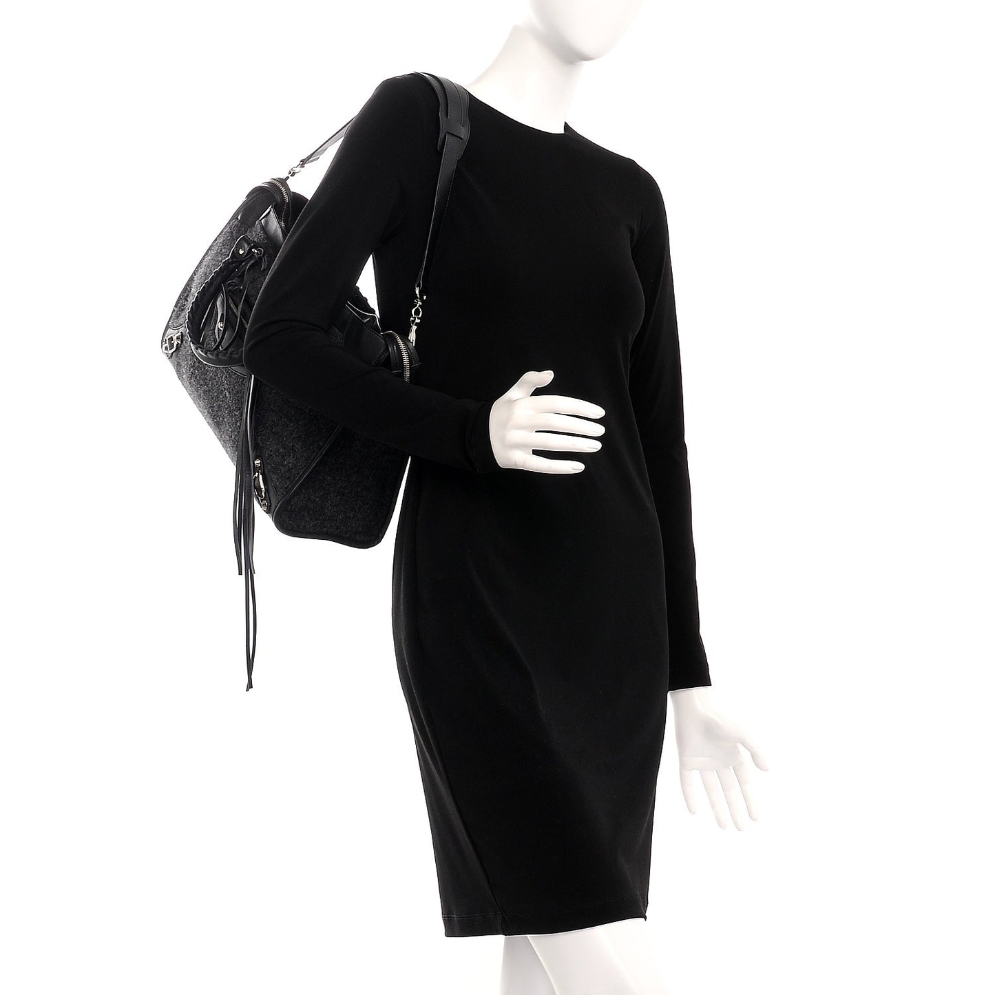 Alpaca Calfskin Classic Silver Hardware City Black