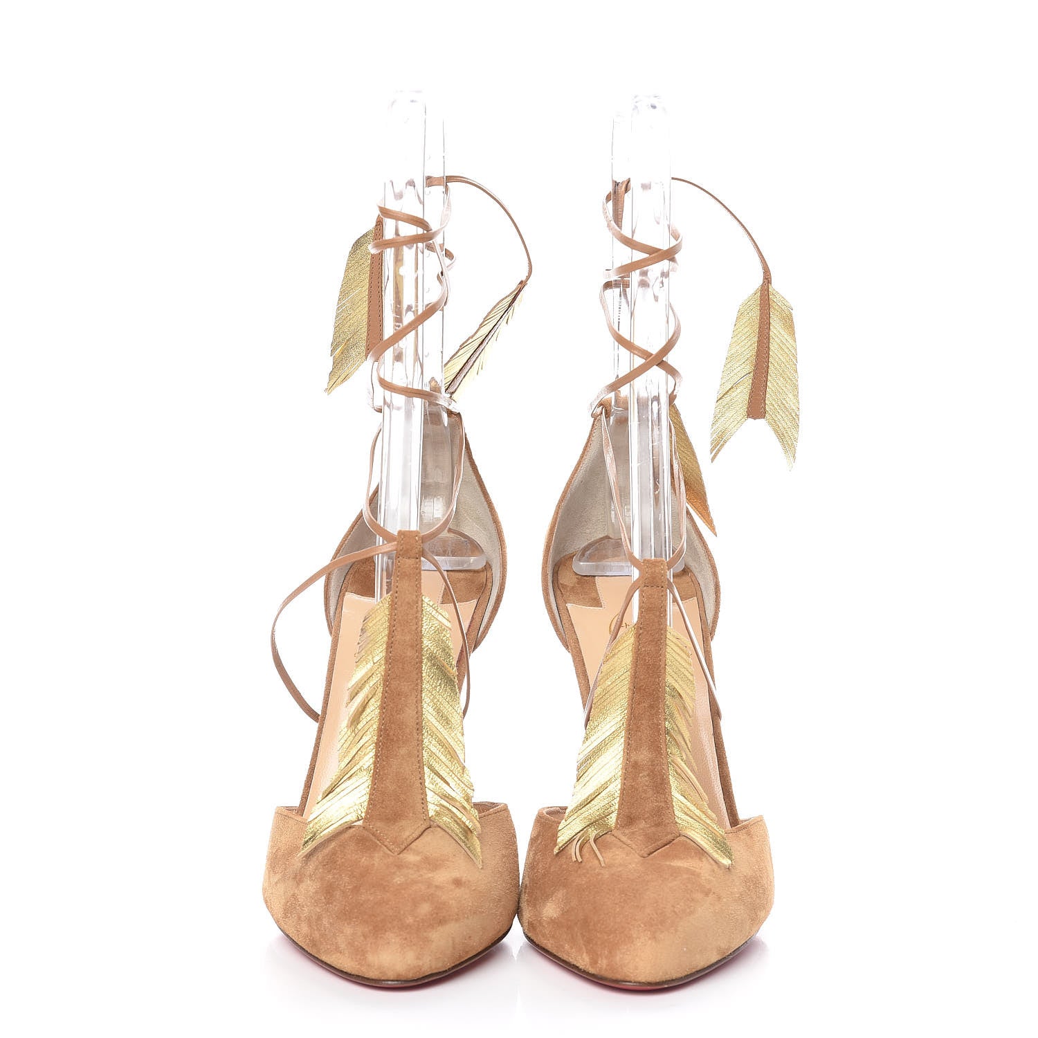 Christian Louboutin Veau Velours Janidi 100 Pumps 38 Safari 2 of 11