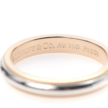 Tiffany Platinum 18K Rose Gold 3mm Milgrain Band Ring 53 6.5 4 of 4