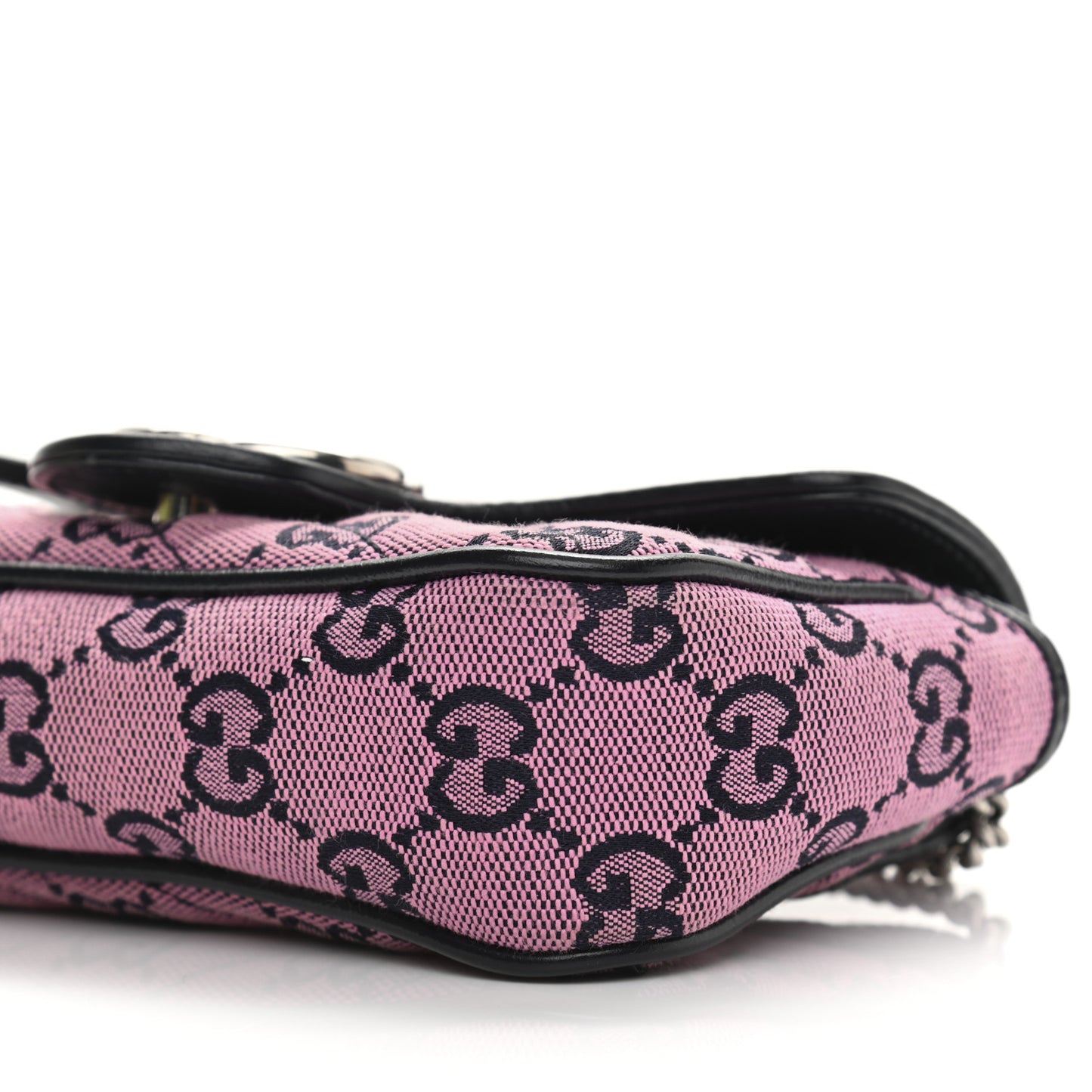 Monogram Multicolor Matelasse Diagonal Super Mini GG Marmont Shoulder Bag Pink Blue