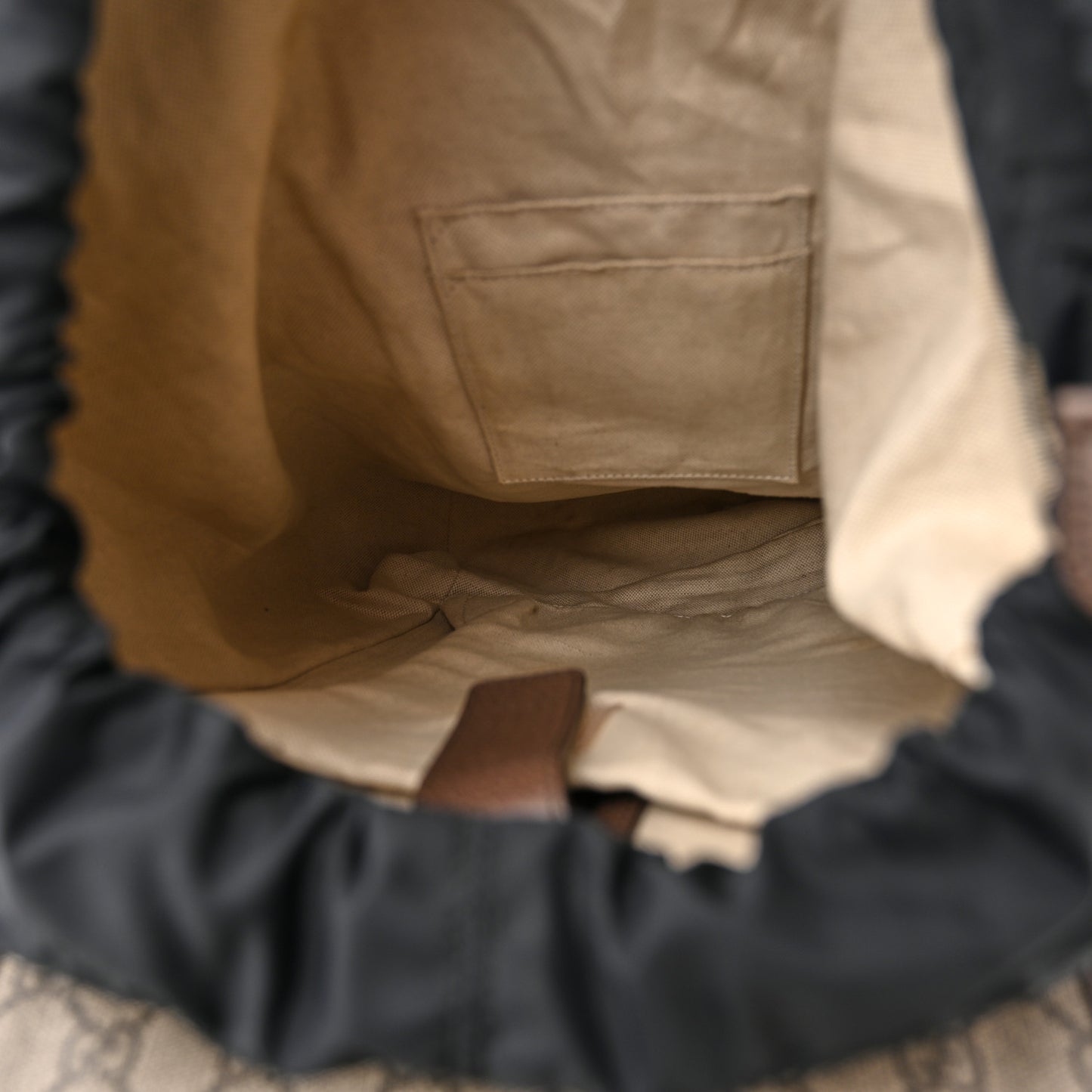 Soft GG Supreme Monogram Neo Vintage Double Buckle Backpack Beige New Acero Crop