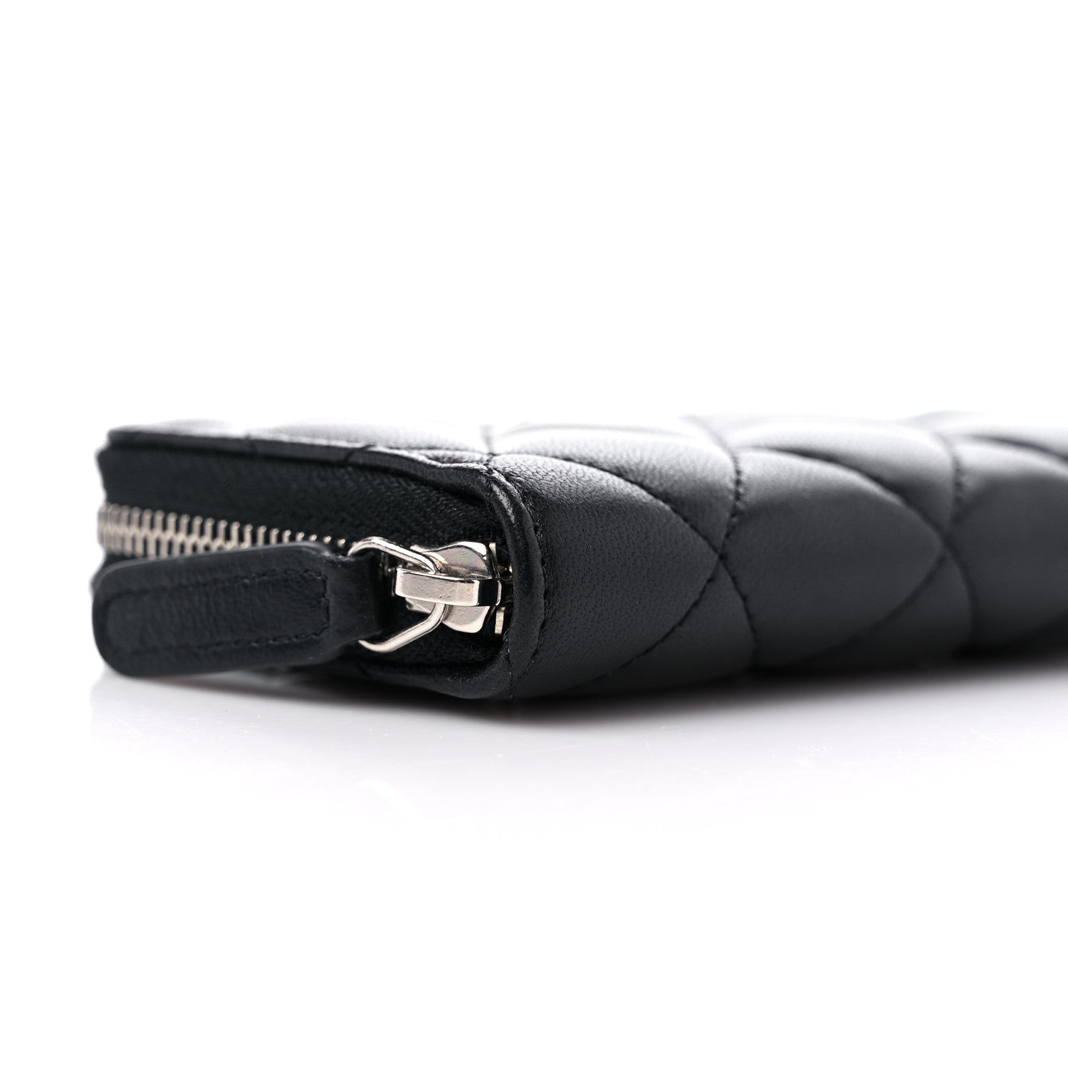 Chanel Lambskin Quilted Zip Coin Purse Black 8 of 10