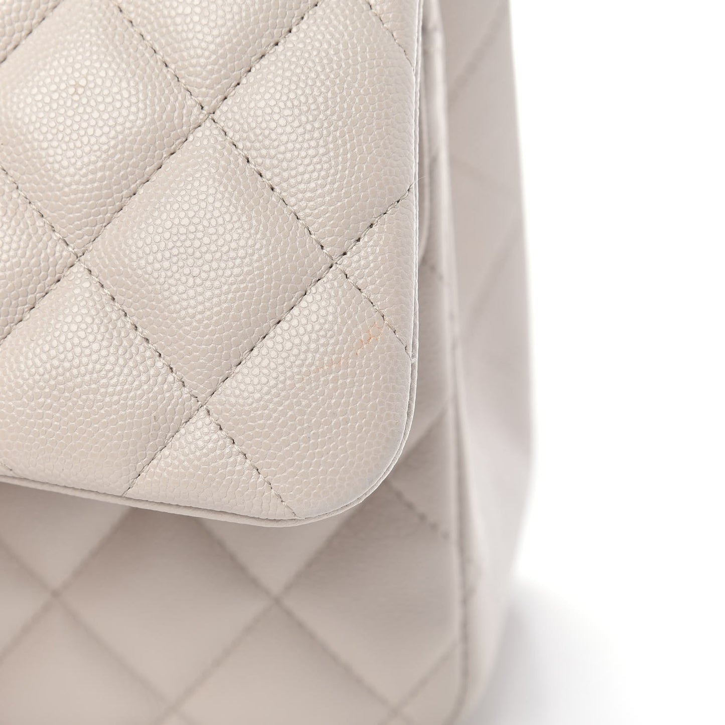 Caviar Quilted Jumbo Double Flap Ivory