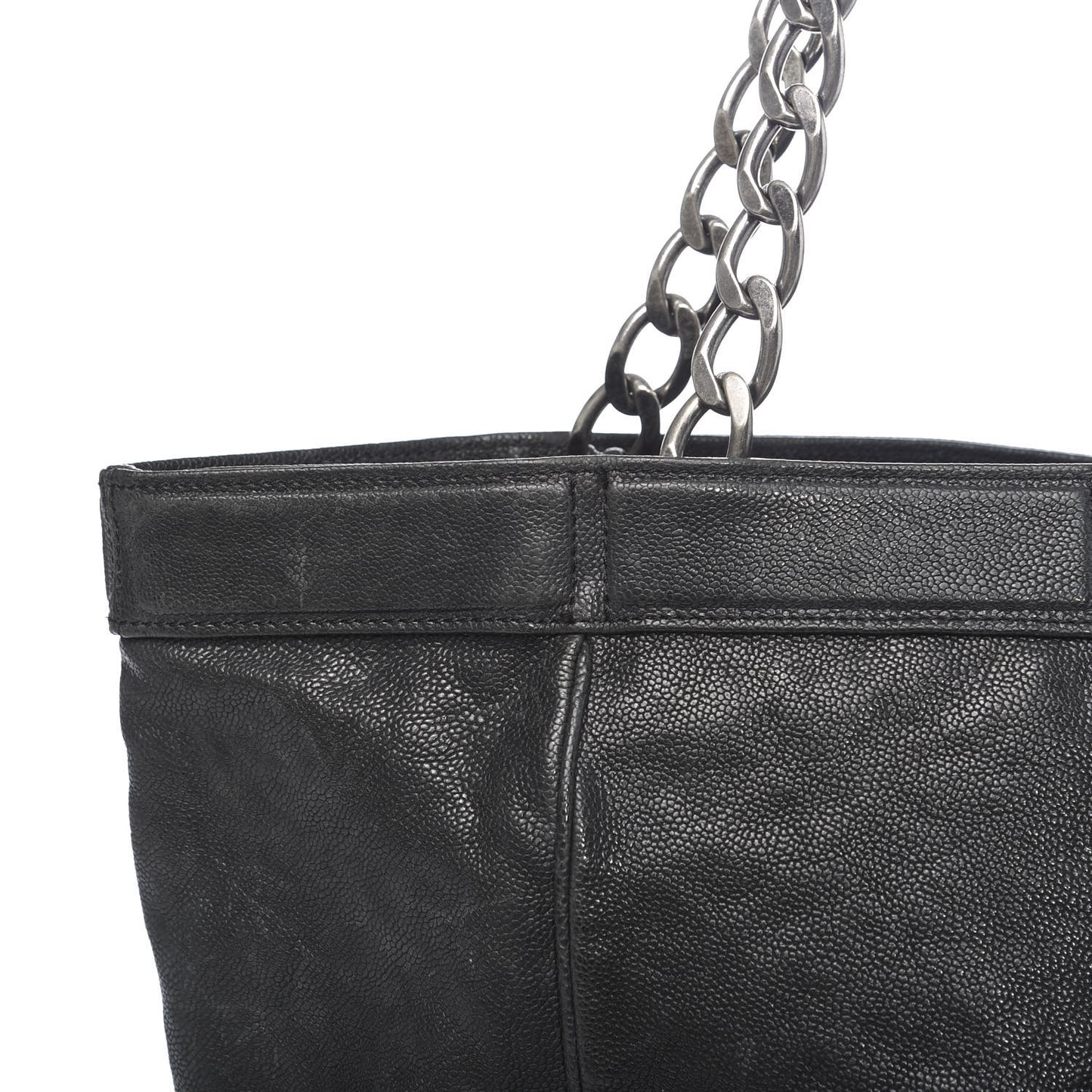 Distressed Caviar Outdoor Ligne Tote Black