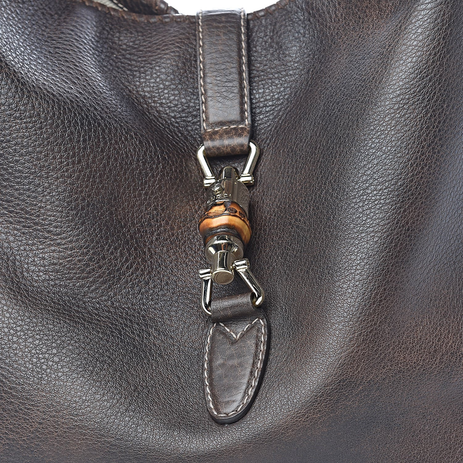 Gucci Calfskin Large New Jackie Shoulder Bag Dark Brown 19 of 19