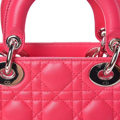 Christian Dior Lambskin Cannage Mini Lady Dior Fuchsia 9 of 12