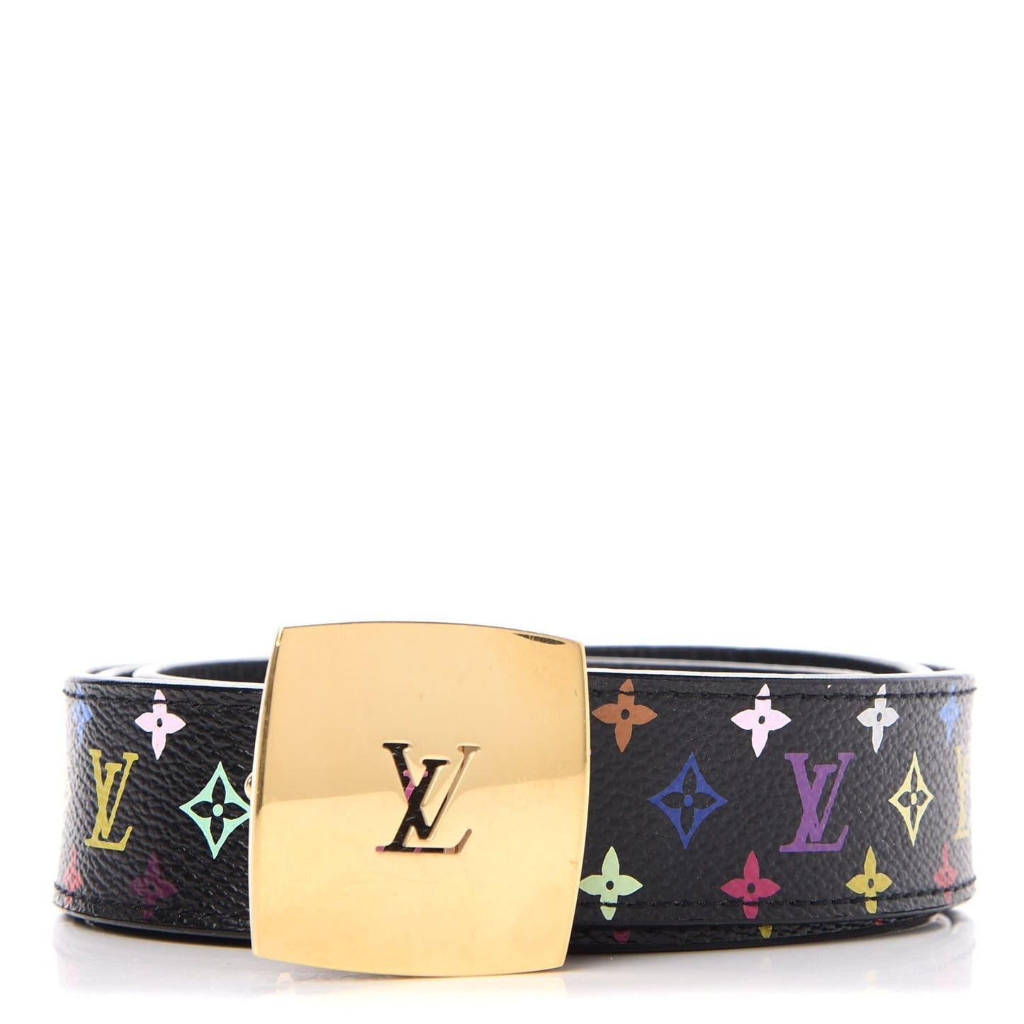 Monogram Multicolor LV Cut Reversible Belt 90 36 Black