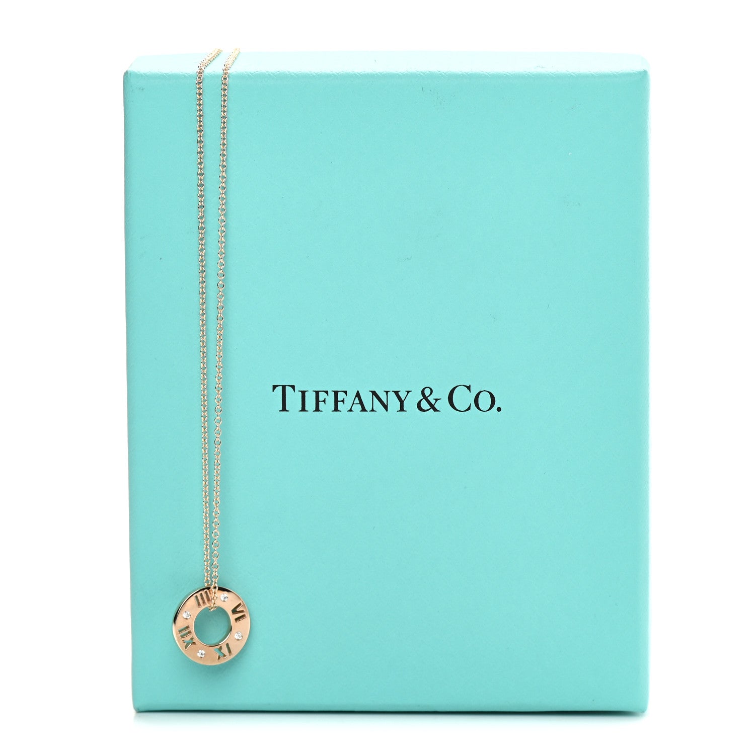 Tiffany 18K Rose Gold Diamond Atlas Pierced Pendant Necklace 7 of 7