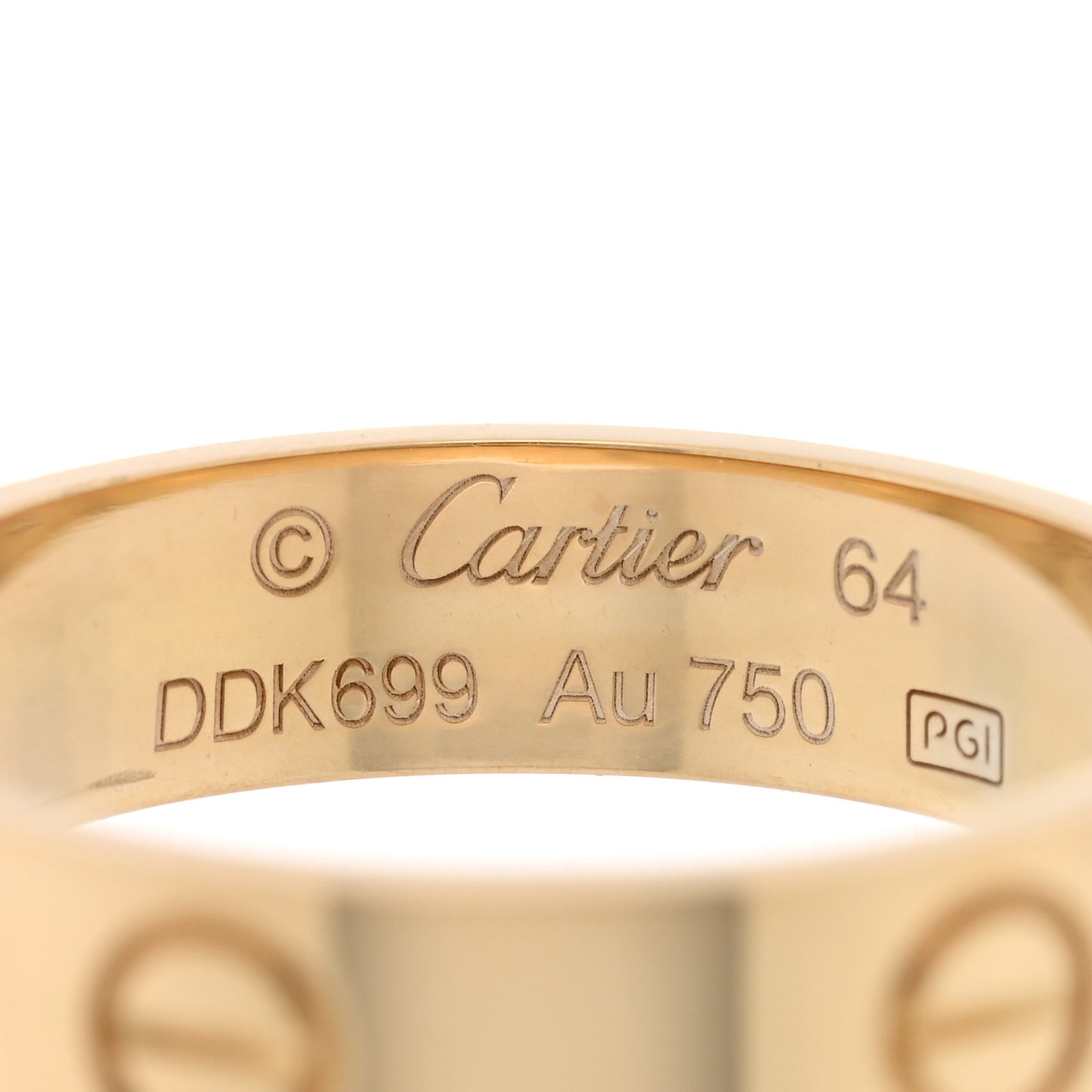 18K Yellow Gold 5.5mm LOVE Ring 64 10.75