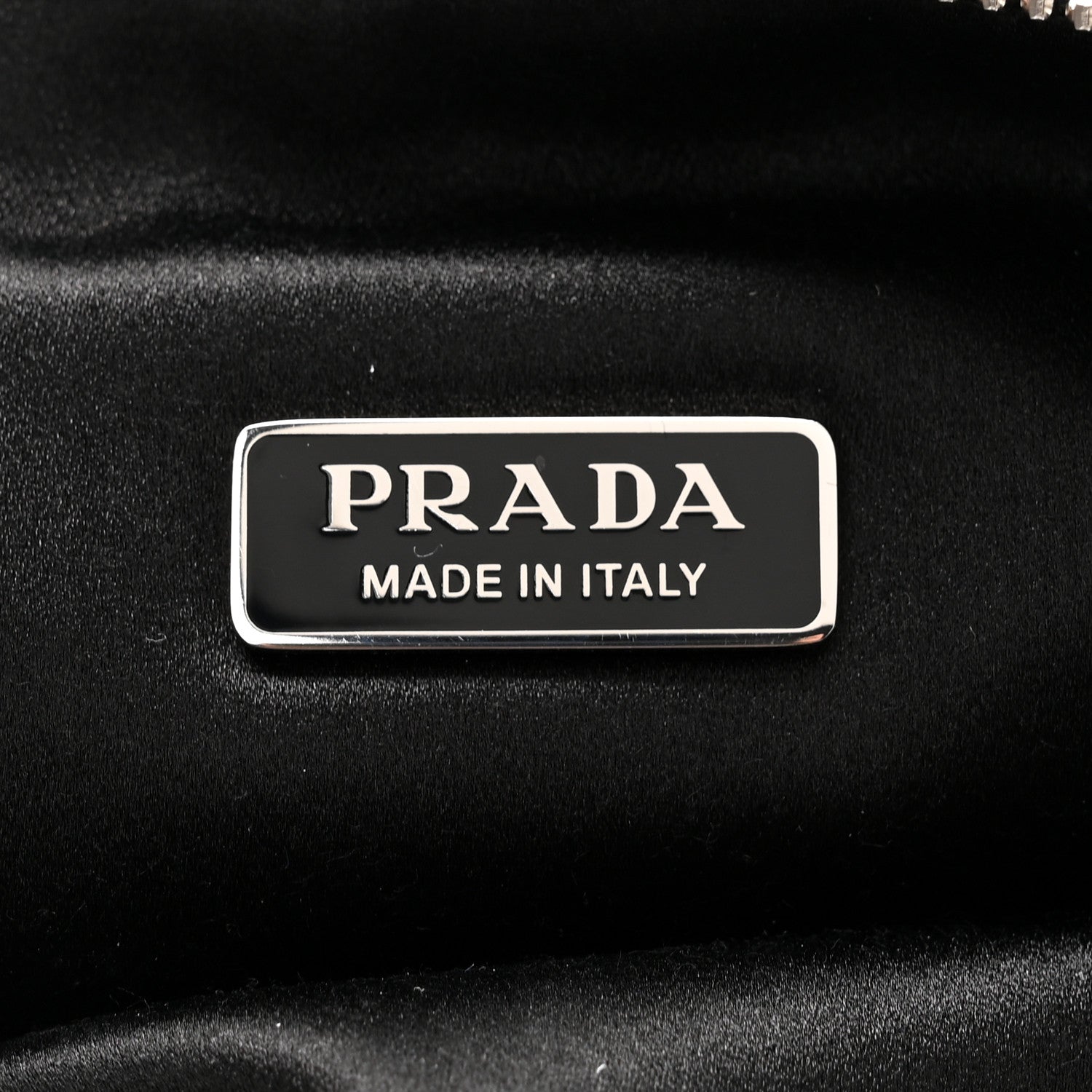 Prada Satin Crystal Triangle Crossbody Pouch Cristal 6 of 10