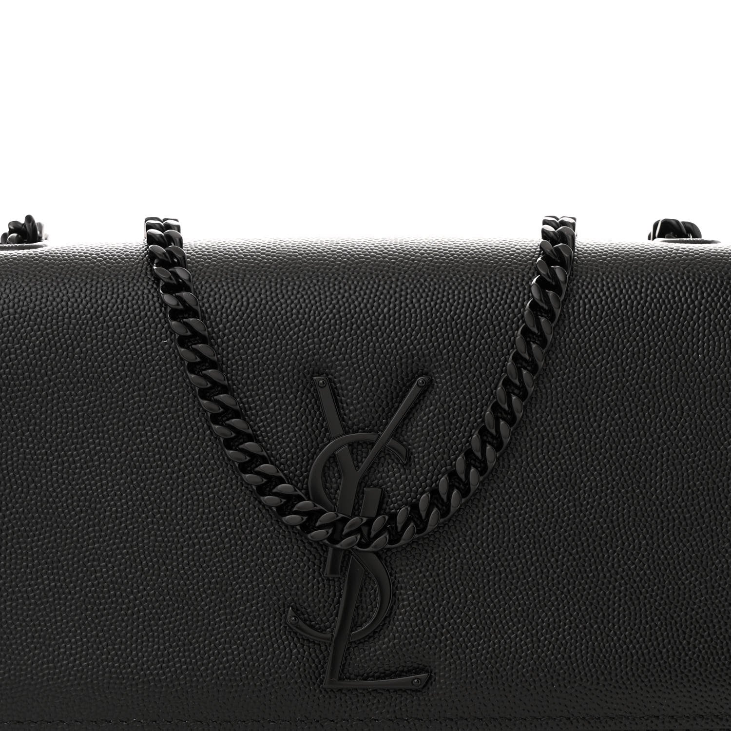 Saint Laurent Grain De Poudre Small Monogram Monochrome Kate Satchel Black 7 of 10