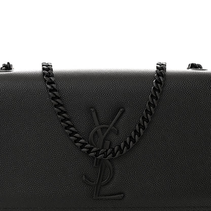 Saint Laurent Grain De Poudre Small Monogram Monochrome Kate Satchel Black 7 of 10