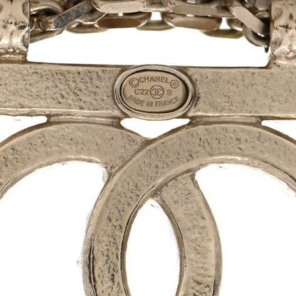 Chanel Crystal Star Drop CC Earrings Gold 4 of 5