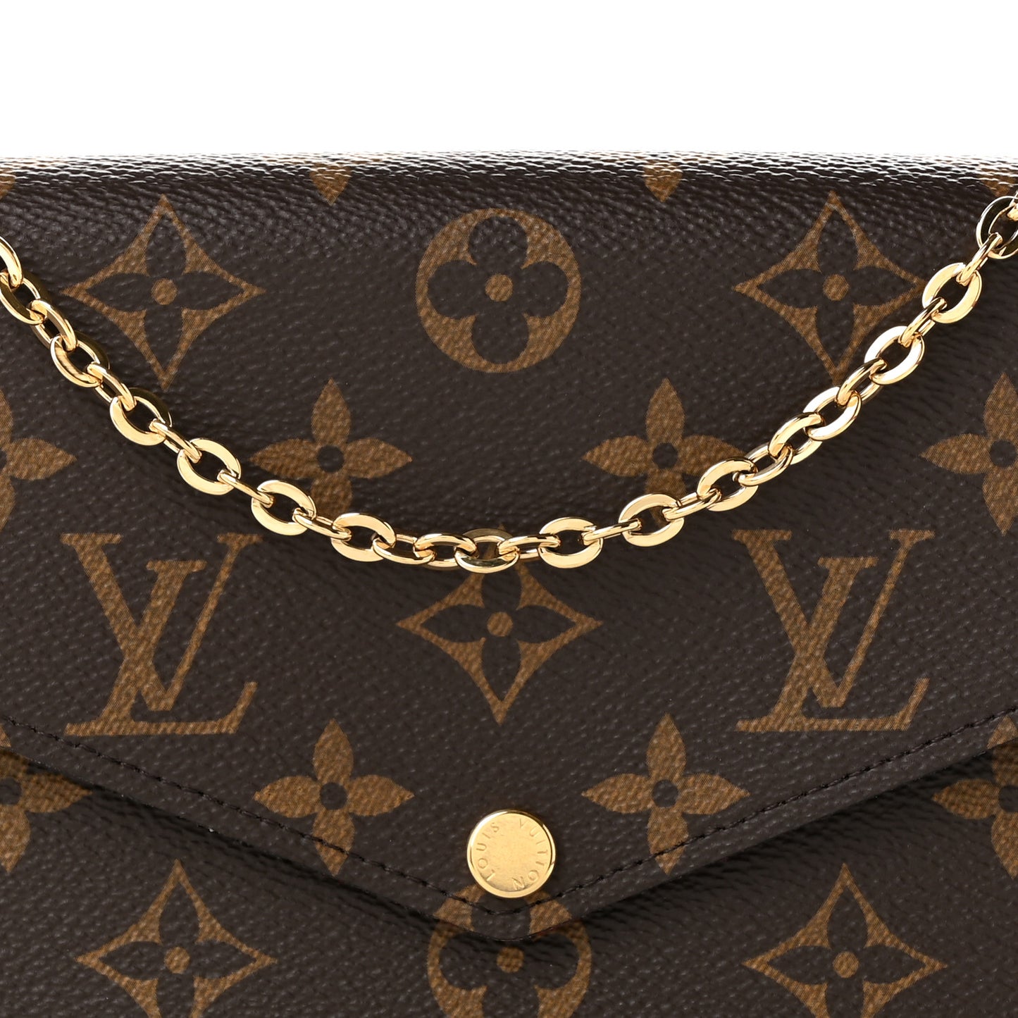 Monogram Pochette Felicie Chain Wallet Fuchsia