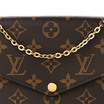 Louis Vuitton Monogram Pochette Felicie Chain Wallet Fuchsia 8 of 10