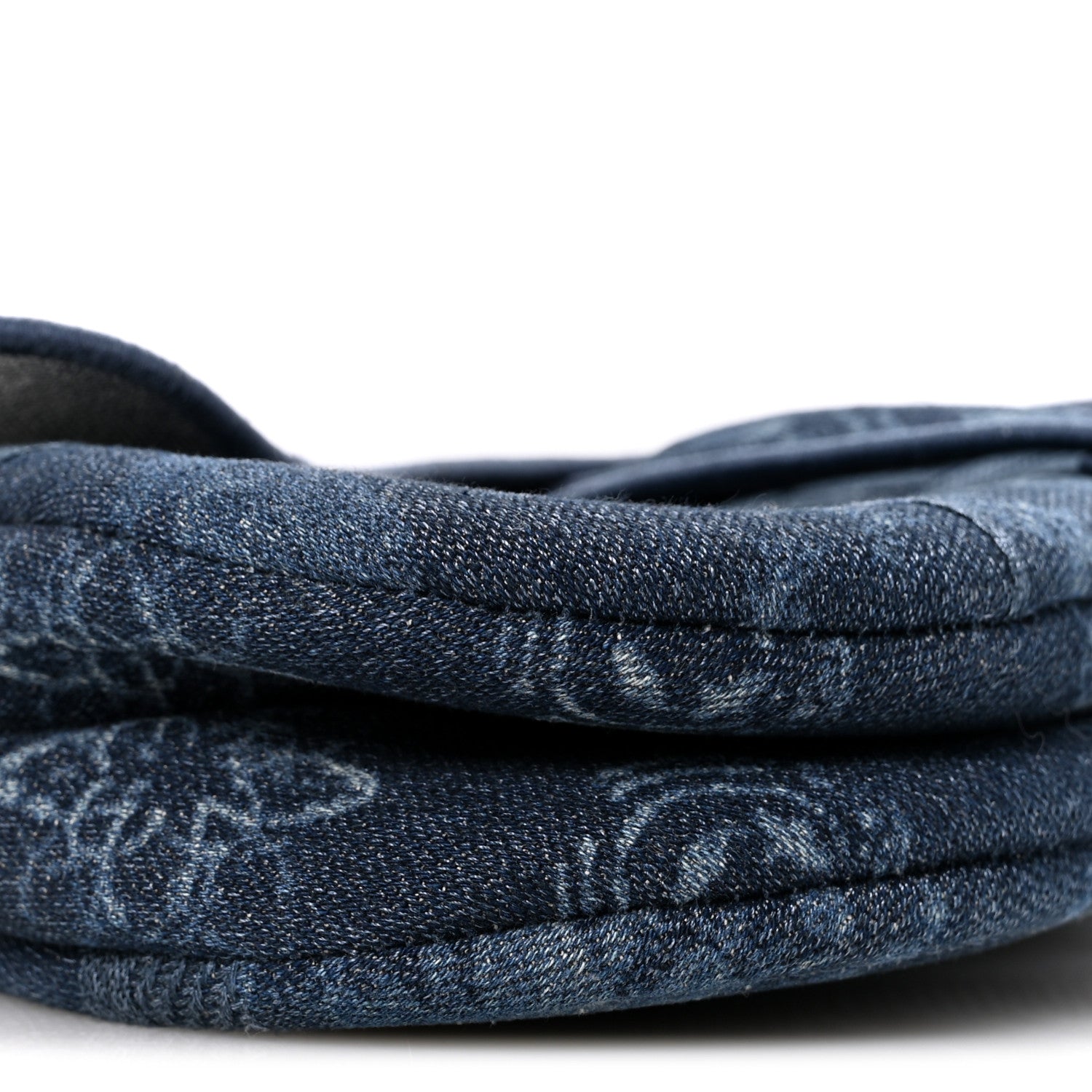 Christian Dior Denim Flowers Embroidered Saddle Bag Blue 9 of 13