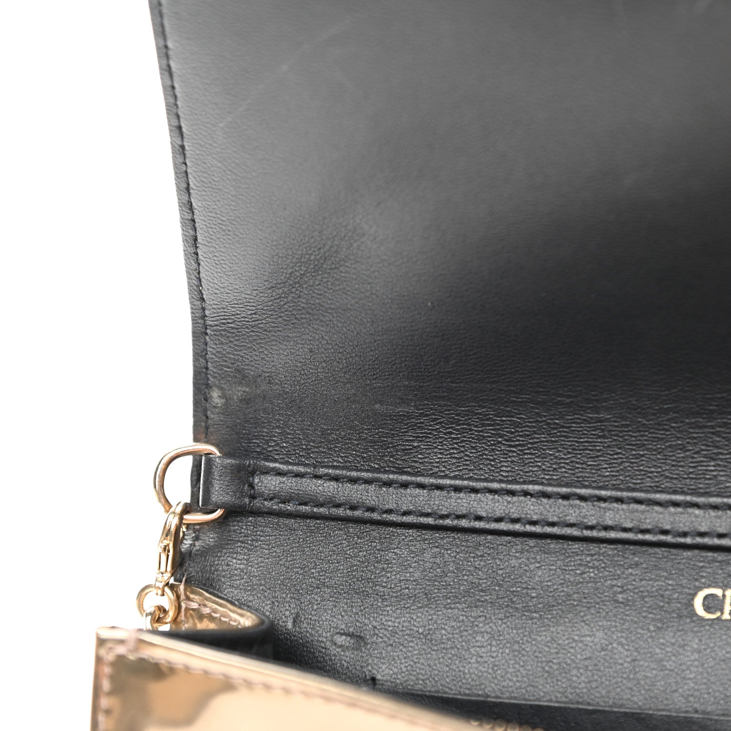 Christian Dior Metallic Patent Micro-Cannage Medium Diorama Flap Bag Gold 11 of 12