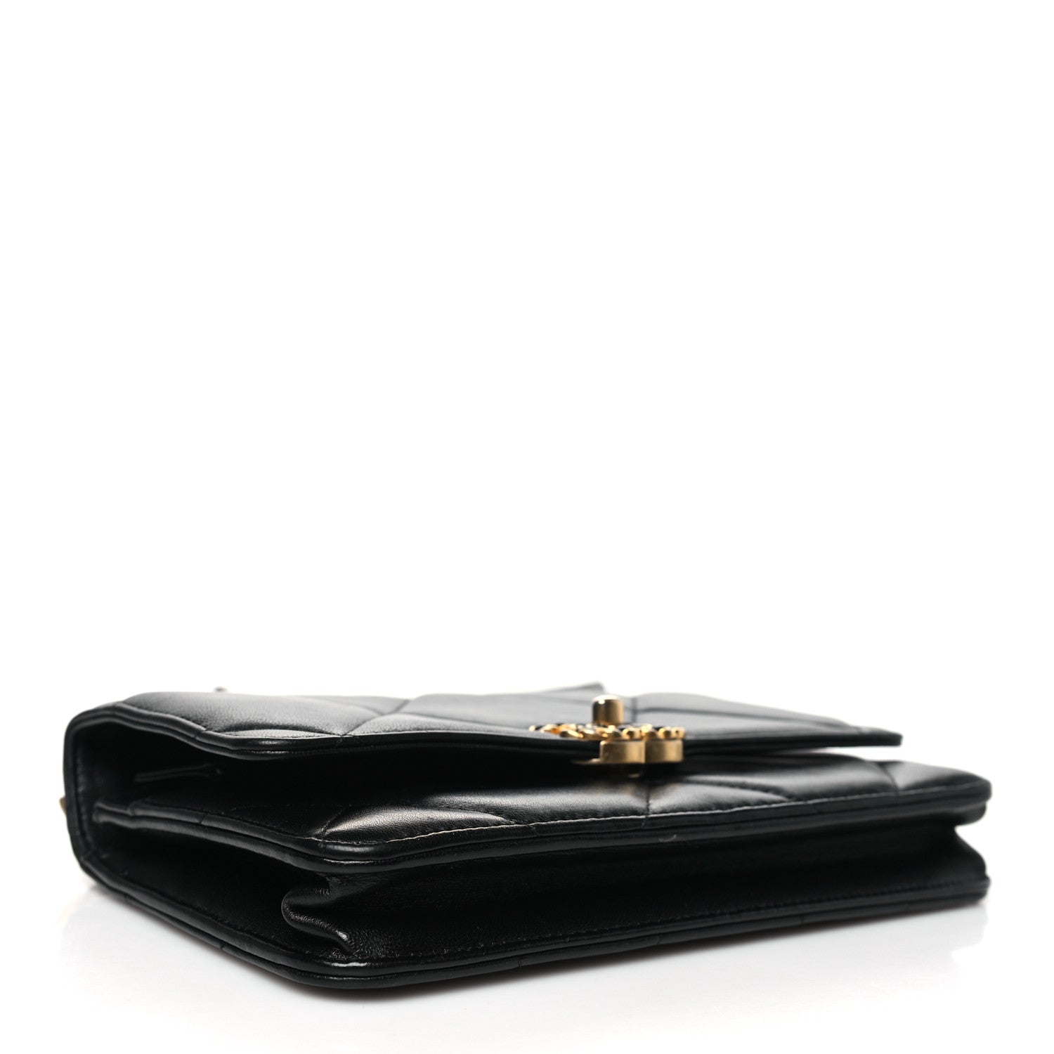Chanel Lambskin Quilted Chanel 19 Wallet On Chain WOC Black 4 of 12