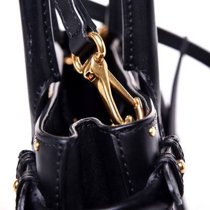 Burberry Smooth Calfskin Riveted Small Banner Tote Black 16 of 19