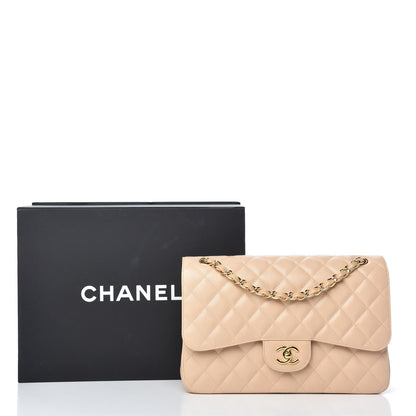 Chanel Caviar Quilted Jumbo Double Flap Beige Clair 11 of 11