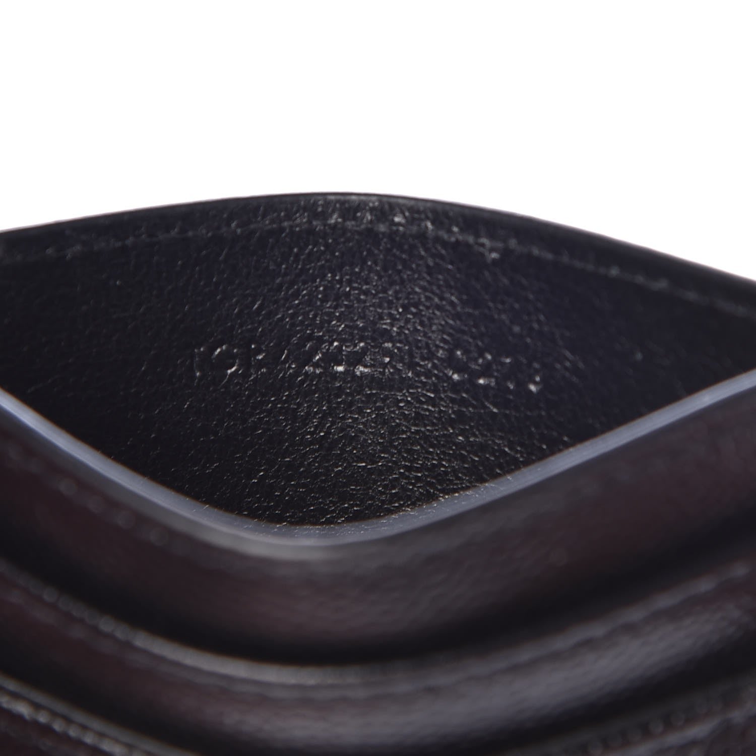 Saint Laurent Grain De Poudre Matelasse Chevron Monogram Credit Card Case Black 7 of 8