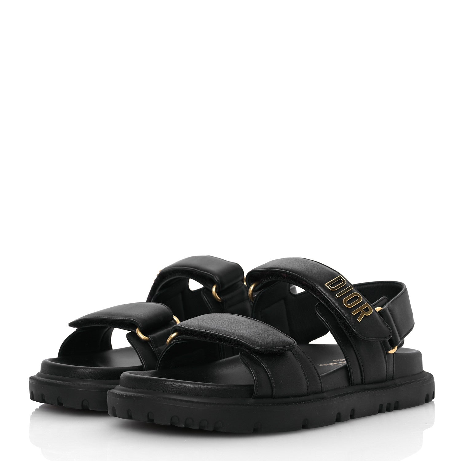 Christian Dior Lambskin Dioract 10mm Sandals 35 Black 4 of 12