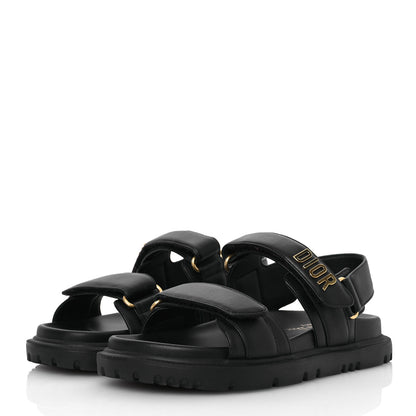 Christian Dior Lambskin Dioract 10mm Sandals 35 Black 4 of 12