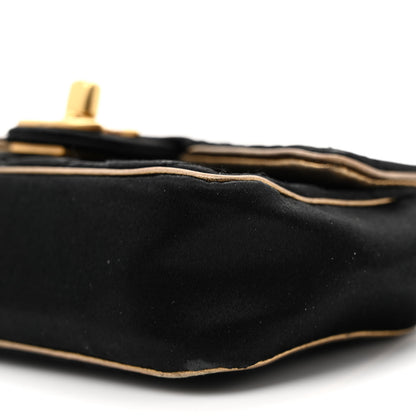 Chanel Satin Quilted Extra Mini Flap Black Gold 10 of 11