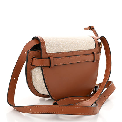 Loewe Calfskin Canvas Anagram Mini Gate Dual Bag Ecru Tan 3 of 11