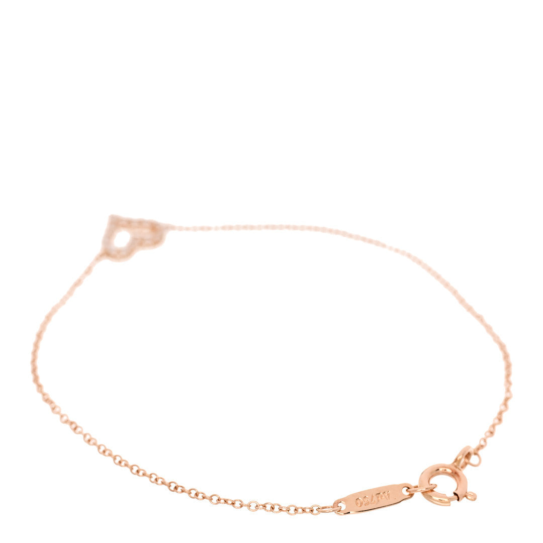 18K Rose Gold Diamond Heart Bracelet